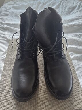 Moma Men's Black Lace-Up Leather Boots Size 43 No Original Box
